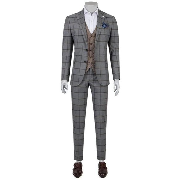 TWEEN Grey and Gold Mix and Match Suit (Slim Fit) - Picture 1 of 5